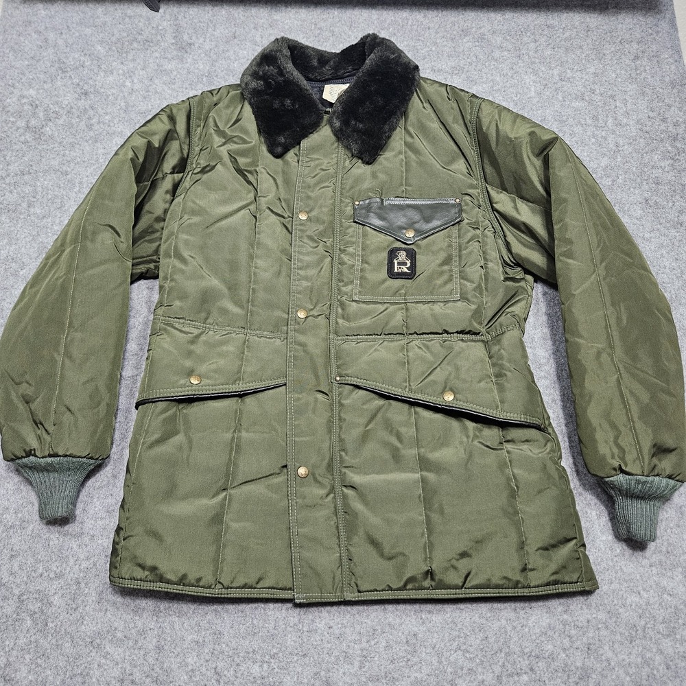 RefrigiWear Jacket Mens Large Sage Iron-Tuff Quilted Freezer Work Parka Made USA